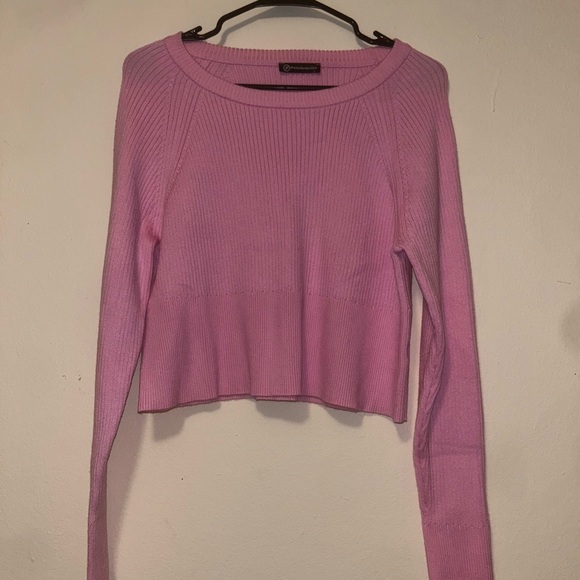 Pink Ribbed Knit Sweater - Picture 2 of 3
